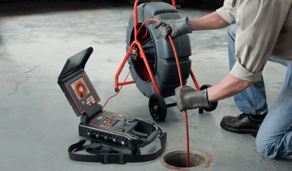 Technician performing a sewer camera inspection in Daytona Beach